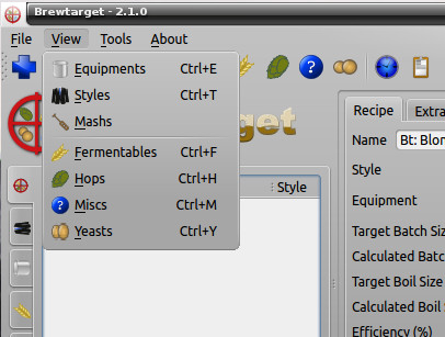 Click view then select Equipment